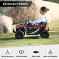 thumbnail image 3 of TOBBI Kids Ride on UTV, 12V Battery Powered Truck with LED Headlights, Horn, Music for Kids Aged 37-60 Months, Red + Black, 3 of 9