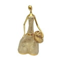 thumbnail image 2 of Dualoai Lady Figurine Collectible Ornament Art Sculpture for Home Office Table Shelf Gold, 2 of 9