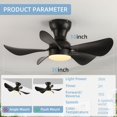 thumbnail image 5 of Ceiling Fan with Light and Remote, 30 Inch Indoor Outdoor Ceiling Fans with 5 Blades, 6-Speeds, 3 Colors for Farmhouse, Living Room, Dining Room (Black), 5 of 8