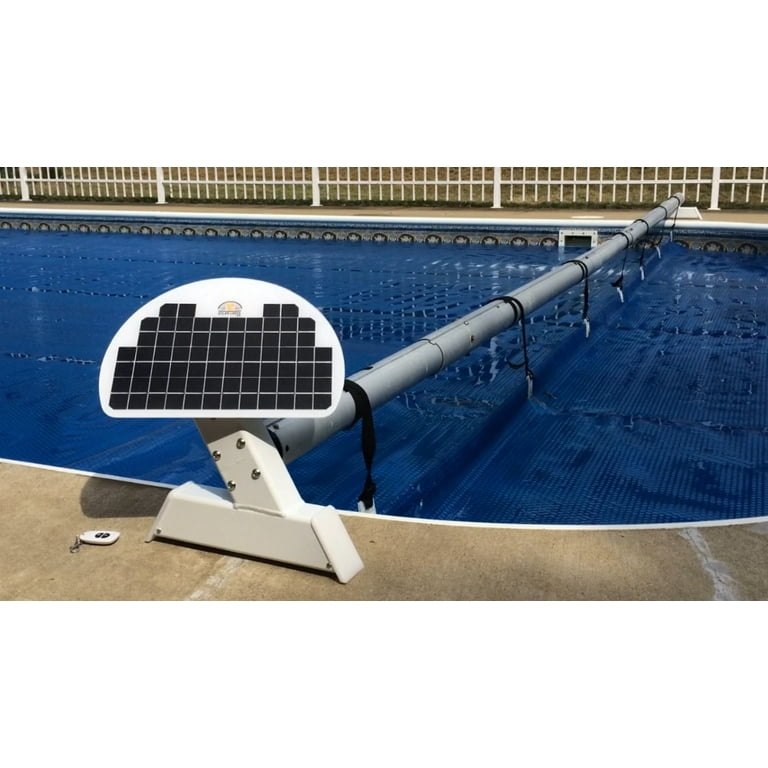 Motorized Remote Controlled Solar Battery Powered Pool Blanket Cover Reel Roller
