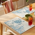 thumbnail image 4 of Blue Turtle Coastal Placemats Set of 6 Coral Summer Beach Nautical Ocean Beige Place Mats Indoor Wipeable Table Mats Washable Dining Table Placemats for Kitchen Holiday Party Home Decor 13x19 Inch, 4 of 9