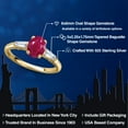 thumbnail image 2 of Gem Stone King 18K Yellow Gold Plated Silver Red Ruby and Lab Grown Diamond Engagement Ring for Women | 1.90 Cttw | Oval 8X6MM | Gemstone July Birthstone | Size 7, 2 of 6