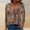 Brown, variant on Qulqfy Women's Tops 3/4 Sleeve Boho Plus Size Spring Shirts Tunic V Neck Dressy Casual Tops Tunic Blouses for Women L