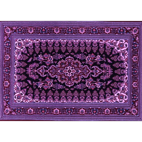 Ahgly Company Indoor Rectangle Persian Purple Traditional Area Rugs, 5' x 7'