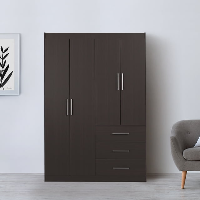 Mobi Ropero 121cm De Madera Magnolia Chocolate Closet Organizador Mobi Muebles Moderno