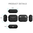 thumbnail image 5 of Dteck Case for AirPods Pro Case with Metal Keychain, Water-Resistant Lichee Pattern AirPods 3 Case [Front LED Visible] Silicone Shockproof Cover Support AirPods Pro Case Wireless Charging, Black, 5 of 9