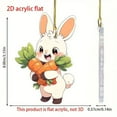 Easter Pendant Acrylic Flat Cartoon Rabbit Carrot Pattern Car Home