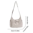 thumbnail image 2 of HUISZJ Checkered Sling Bag, Nylon Drawstring Crossbody Bag, Large Capacity Shoulder Bag for Women Work Travel Outdoor (White), 2 of 10