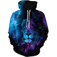 thumbnail image 2 of Sudadera con capucha de gran tamaño para hombre 2024, estampado 3D de lobo animal, moda feroz, divertida, estilo hip hop callejero, informal, 2 of 4