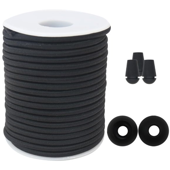 Cuerda Elástica ZHFMLY Nylon Negro de 4 mm de Grosor y 15 m de Largo