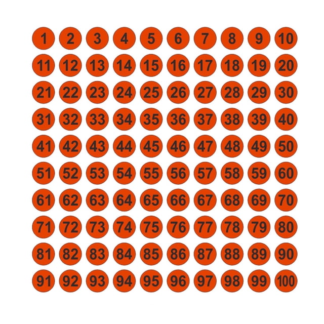 Paquete de 100 adhesivos consecutivos de números consecutivos de uso a largo plazo. Irene Inevent HA059300-13B
