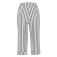 thumbnail image 5 of Tauxra Capri Pants for Women with Elastic Waist and Pockets, Casual Striped Wide-Leg Trousers for Daily Wear and Vacation, 5 of 7