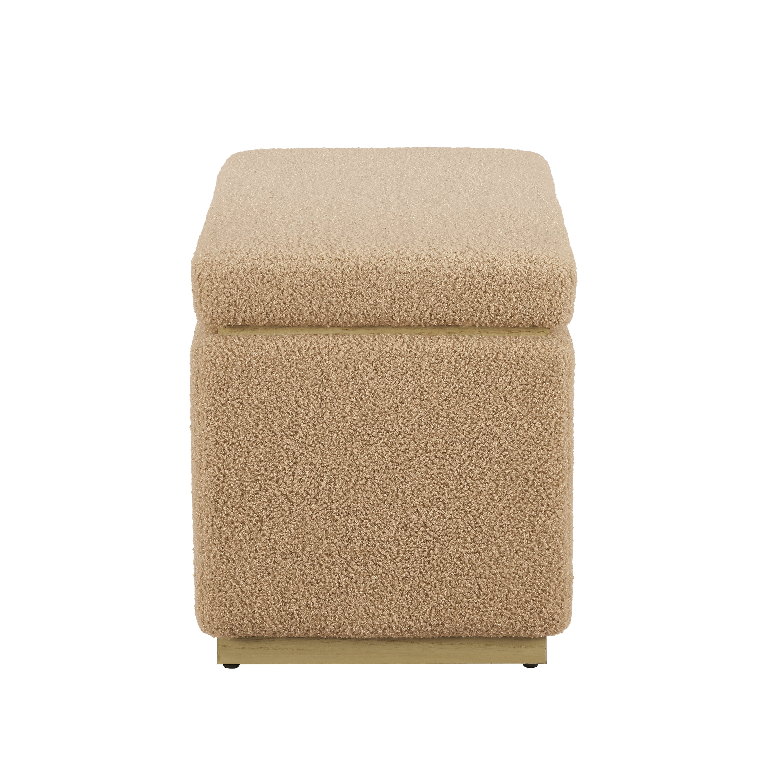 Linon Elta Rectangle Storage Ottoman, Tan