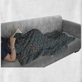 thumbnail image 5 of Floral Soft Flannel Fleece Throw Blanket, Continuous Symmetric Pattern with Flowers and Sun Motifs Print, Cozy Plush for Indoor and Outdoor Use, 50" x 70", Petrol Blue Multicolor, by Ambesonne, 5 of 5
