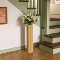 thumbnail image 3 of SHYFOY 27.5" Fluted Wooden Floor Vase, Tall Cylinder Decorative Standing Vase for Living Room, Bedroom or Entryway, 3 of 10