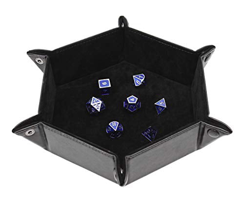 Forged Dice Co Dice Tray Portable Folding Dice Rolling Tray for use as DND Dice Tray D&D Dice Tray or Dice Game 6.5 Inch Quiets Rolling Metal Dice Stronger Snaps Hold Tighter Than Other Dice Trays 
