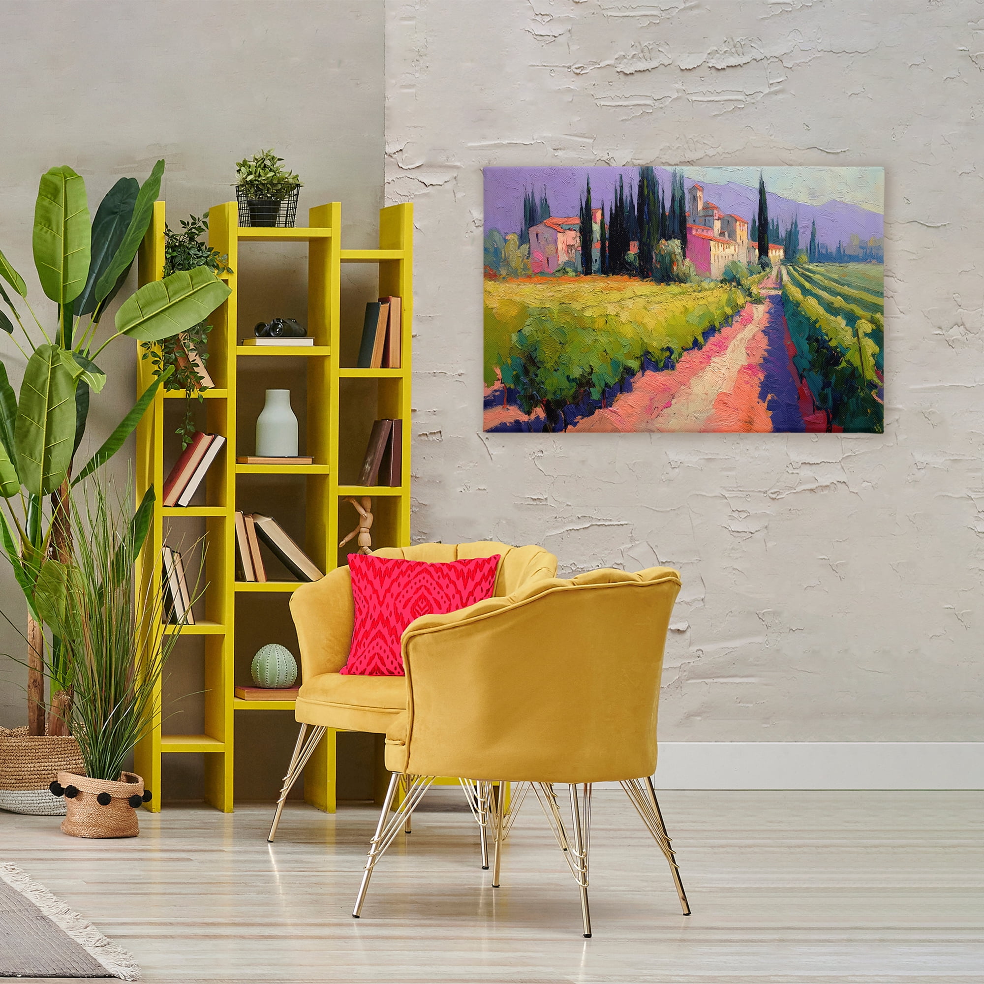 Purple Mountains Village Canvas Wall Art, design by Annabelle Hall