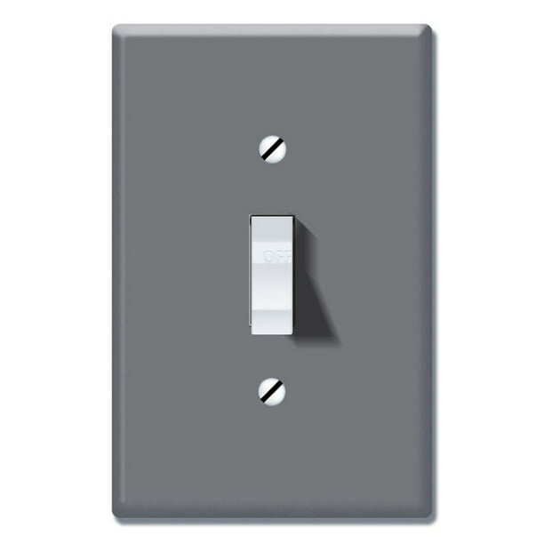 Wirester 1 Gang Toggle Light Switch Wall Plate Switch Plate Cover Solid Dark Gray Walmart Com Walmart Com