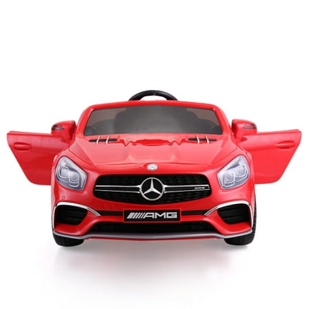 

Htonyuney 12V Mercedes-Benz Licensed Electric Kids Ride on Car Battery Powered Vehicle with LED Lights Music USB MP3 Spring-Suspension RC 4-Wheeler Red