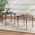 thumbnail image 2 of Rushmore Square Cast Outdoor End Table (Set of 2), Shiny Copper, 2 of 10
