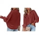 thumbnail image 2 of Blusa de Larga con Botones y Estampado de Farol para Mujer, Estilo Casual, 2025 Vino Tinto XL, 2 of 7