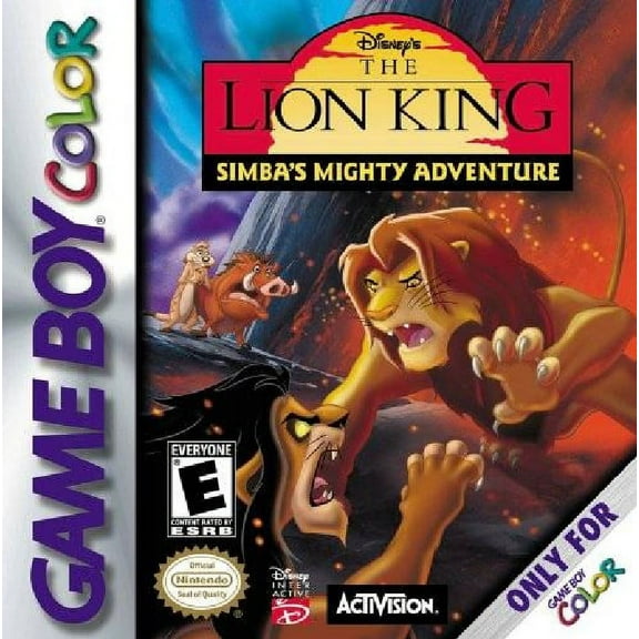 Restored The Lion King: Simba's Mighty Adventure (Nintendo GameBoy Color, 2000) Disney Game (Refurbished)