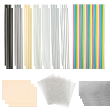 

ametoys 90 PCS Welding Rods ABS PU PE PA PC TPO 7 Types of welder rods for Car Kayaks welder Kit with with Stainless Steel Mesh Welding Kit Welding Supplies