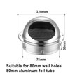 thumbnail image 2 of Lefu Grille Ronde de Sortie d'Air en Acier Inoxydable pour Mur Extérieur, Couvercle d'Évent de Chauffage et de Refroidissement, 2 of 8