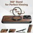 thumbnail image 4 of Allytechgroup Magnetic Compatible with iPhone 15 Plus Case with Stand, Compatible with Magsafe 360° Rotatable Ring Holder Stand Shockproof Protective Back Cover for Apple iPhone 15 Plus, Brown, 4 of 7