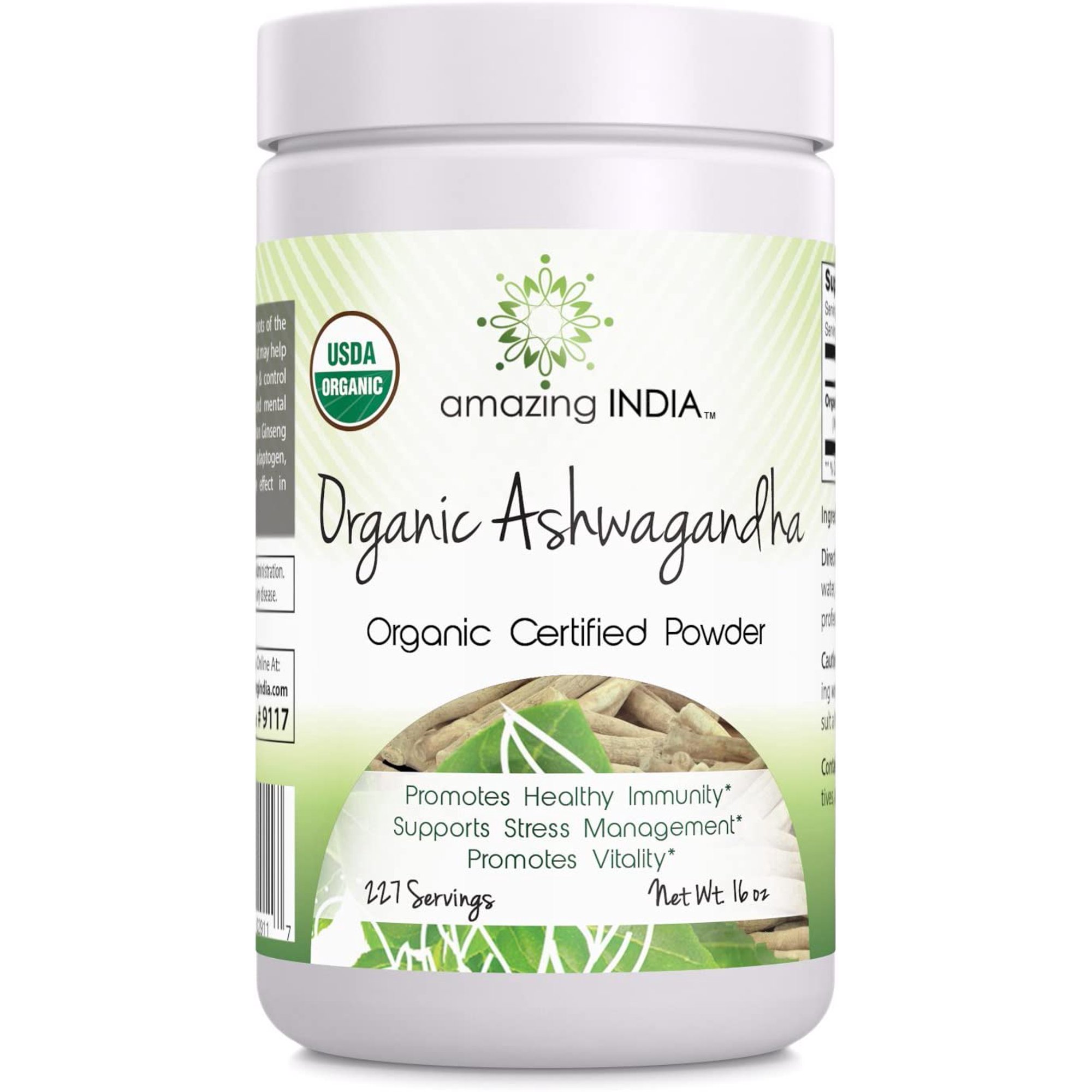 Amazing India Organic Ashwagandha Root Powder 16oz