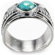 Blue Opal With 925 Sterling Silver Ring For Women Girls Winning Combination Turquoise Ring - Size 10