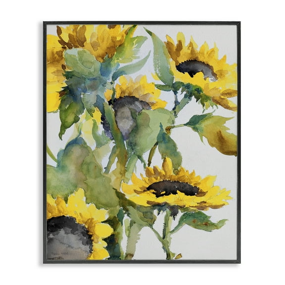 Stupell Industries Bright Blooming Sunflowers Botanical & Floral Painting Black Framed Art Print Wall Art, 11 x 14