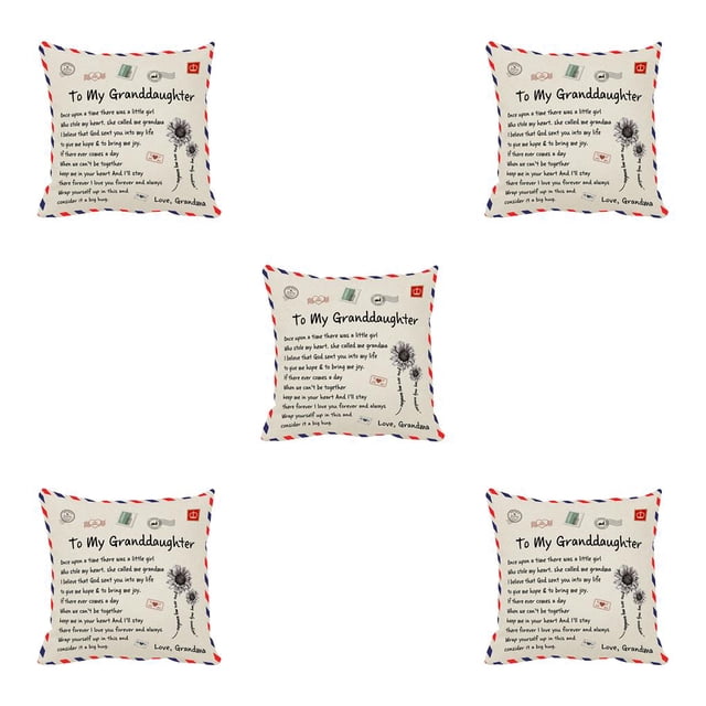 Inteprter Pillow Cover Fiber Square Throw Pillow Cover Lettering Washable Sofa Cushion Case, Type 14 Type5 NO5