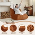 thumbnail image 5 of Modern Lounge Chair for Indoor,Button Tufted Corduroy Upholstered Recliner,Deck Chair for Bedroom Living Room,Orange, 5 of 8