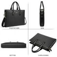 thumbnail image 4 of Leather Lawyers Briefcase Shoulder Laptop Business Slim Bags for Men & Women Black, 4 of 7