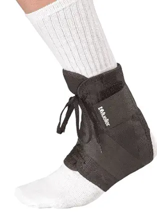 Mueller Soft Ankle Brace with Straps, Black, Small