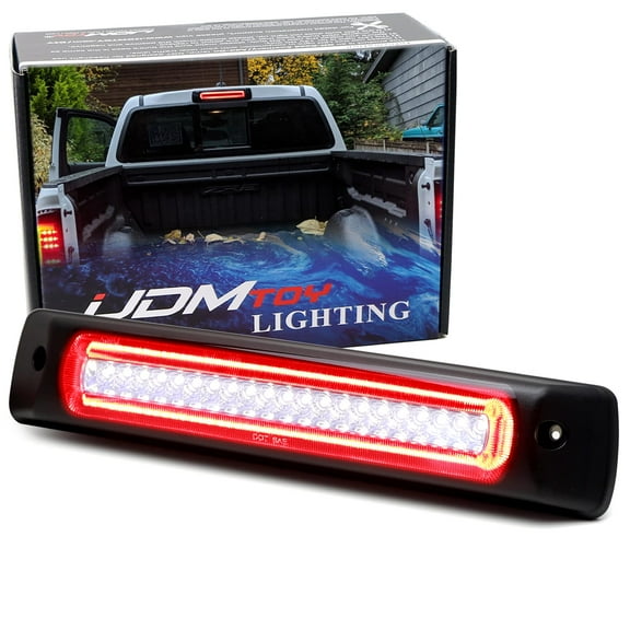 Blackout Smoked Lens F1 Style Strobe/Flash LED High Mount Third Brake/Clearance Lamp Assembly For 2015-2022 GMC Canyon/Chevy Colorado