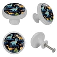 thumbnail image 4 of Starry Dinosaur Fluorescent Drawer Pulls with Screws - Round 4-Pack, Glow-in-the-Dark Knobs for Cabinets, Wardrobes, and Dressers - Dresser and Kitchen Hardware, 4 of 6