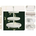 thumbnail image 2 of Farmhouse 3 Tier Tray, White Three Tiered Tray Wood Stand with Shabby Chic Beaded for Home & Kitchen or Coffee Bar Decorations, 12.4 x 12.4 x 16.5 inchs, 2 of 6