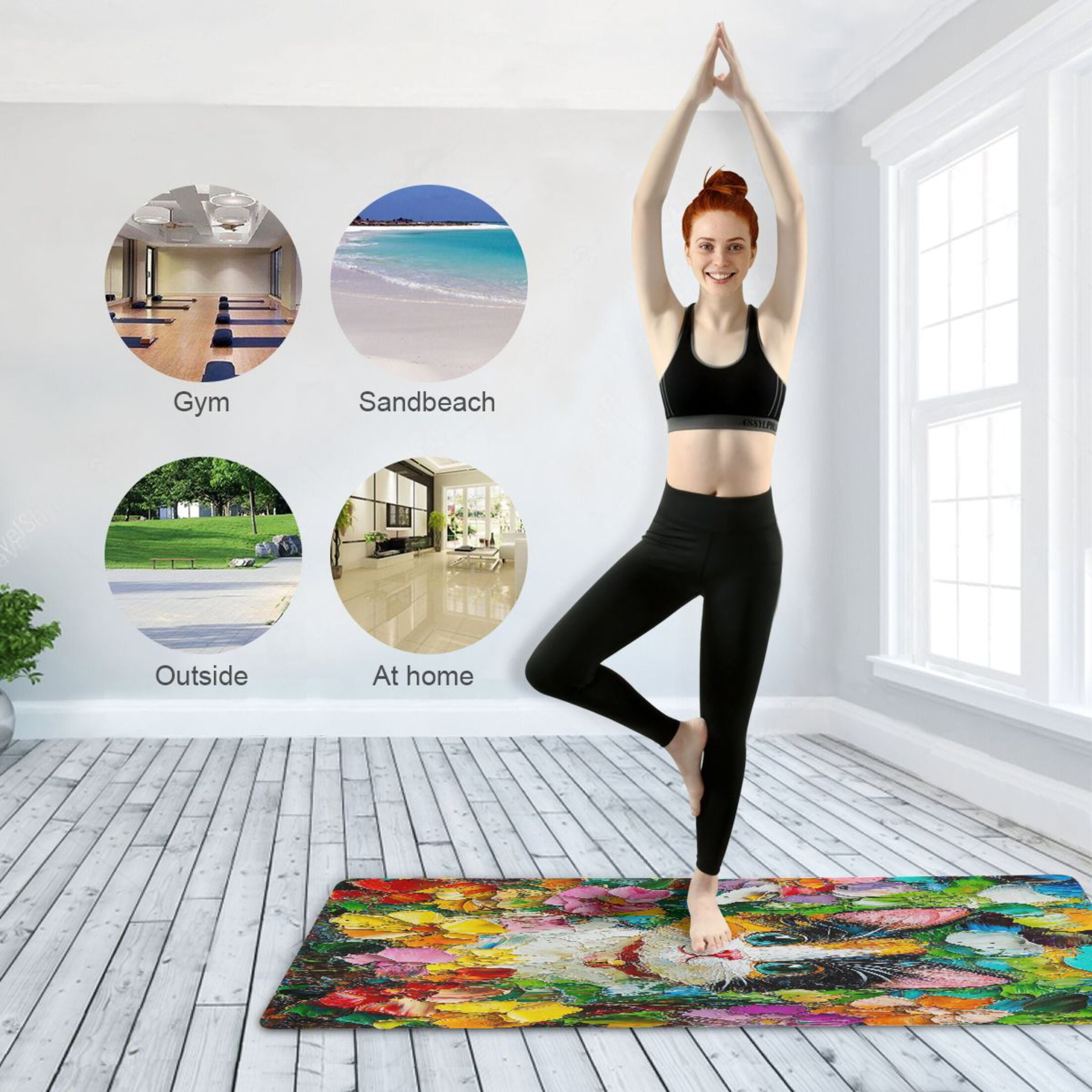 BZSMCE Yoga Mat Women Blossom Bliss Fitness Mat