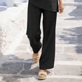 thumbnail image 6 of Taqqpue Two Piece Sets for Women Summer Travel Vacation Airport Outfits Linen Business Casual 2 Piece Sets Outfits Short Sleeve Flowy Top and Straight Wide Pants Oversized Loungewear Sets for Women, 6 of 8