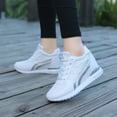 thumbnail image 3 of Womens Hidden Height Increasing Mid Top Fashion Sneakers Breathable Mesh Wedge High Heel Tennis Walking Shoes, 3 of 5