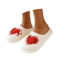 thumbnail image 3 of Wovix Comfy House Slippers For Women Men Fuzzy Bedroom Slippers Indoor Outdoor Memory Foam Shoes Ladies Lightweight Soft Shoes Red 36-37, 3 of 6