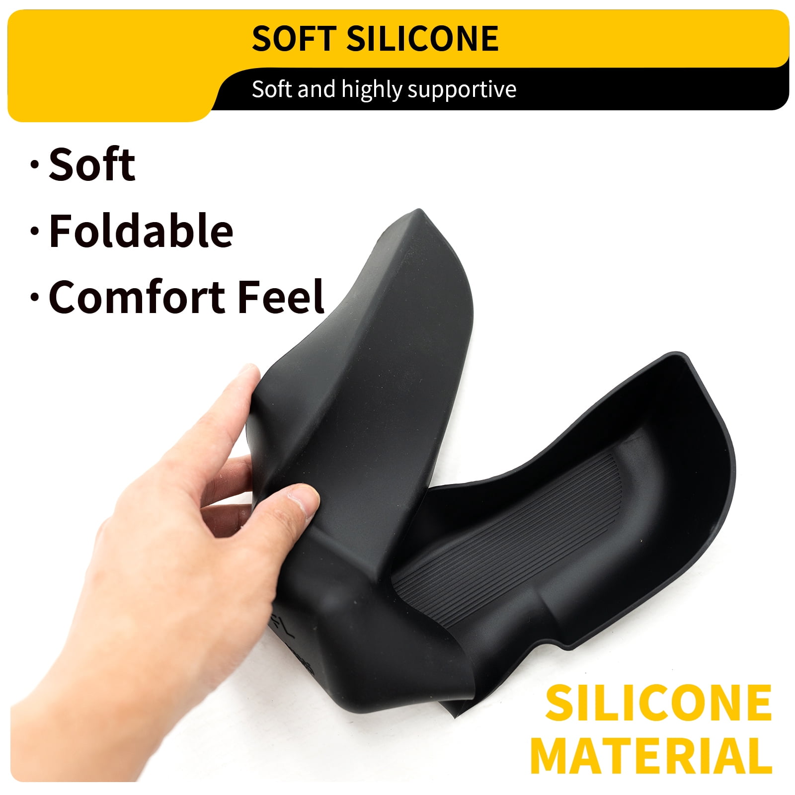 Door Side Storage Tray for 2022-2025 Ford Maverick Side Door Storage Box Car Side Organizer Phone Pocket Silicone Front & Rear 4PCS Maverick Accessories