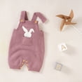 thumbnail image 2 of JAJAHO Boys Girls Easter Jumpsuits Toddler Baby Clothes Knitted Sleeveless Cute Bunny Overalls Casual Playwear For Infant 0-18M Soft Onesie, 2 of 3