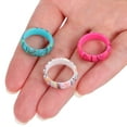 thumbnail image 3 of SOPOTUTU 3Pcs Cute Silicone Rings Women Assorted Color Bohemian Style Comfortable for Women Jewelry Collection, 3 of 8
