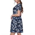 thumbnail image 2 of Easygdp Dragon para Vestido Transpirable de Mujer, Vestido Suelto de Manga Corta con Pliegues y Bolsillos para el Verano, 2 of 6