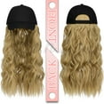 thumbnail image 2 of Qlenkay Casquette de Baseball avec Extensions de Cheveux 14 Pouces Droite Courte Coiffure Perruque Réglable Chapeau Attaché Postiche Synthétique pour Femme Blond Cendré Mélange Blond Décoloré Haute Qualité, 2 of 5