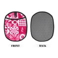 thumbnail image 3 of Multi-Functional Oven Silicone Pot Pad 7.5×9.4in Anti-Slip Heat-Insulating Pad Baking Gloves Heat-Resistant Cotton Layer 1 Pc Hotpink Geometric Patterns_1, 3 of 7