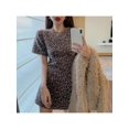 thumbnail image 4 of Women's Summer Casual Tshirt Dresses Crew Neck Leopard Short Sleeve Dress, 4 of 9